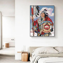 Load image into Gallery viewer, Indian Chief Character Pattern Cross Stitch - AIMDIY
