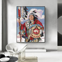 Load image into Gallery viewer, Indian Chief Character Pattern Cross Stitch - AIMDIY