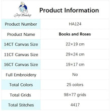 Load image into Gallery viewer, Joy Sunday Book and Roses Cross Stitch Kit - AIMDIY