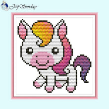 Load image into Gallery viewer, Joy Sunday Cartoon Rainbow Animal Pattern 11CT Cross Stitch - AIMDIY