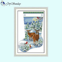 Load image into Gallery viewer, Joy Sunday Christmas Stocking Cross Stitch Kit - AIMDIY