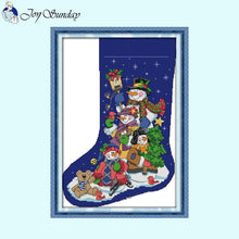 Load image into Gallery viewer, Joy Sunday Christmas Stocking Cross Stitch Kit - AIMDIY