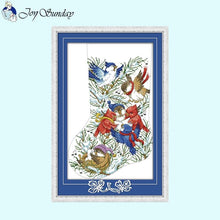 Load image into Gallery viewer, Joy Sunday Christmas Stocking Cross Stitch Kit - AIMDIY