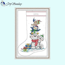 Load image into Gallery viewer, Joy Sunday Christmas Stocking Cross Stitch Kit - AIMDIY