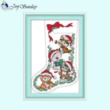 Load image into Gallery viewer, Joy Sunday Christmas Stocking Cross Stitch Kit - AIMDIY
