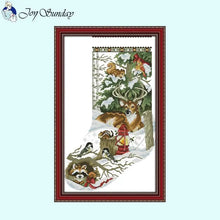Load image into Gallery viewer, Joy Sunday Christmas Stocking Cross Stitch Kit - AIMDIY