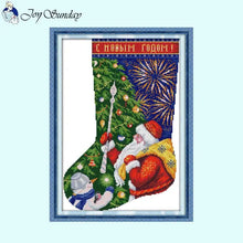 Load image into Gallery viewer, Joy Sunday Christmas Stocking Cross Stitch Kit - AIMDIY