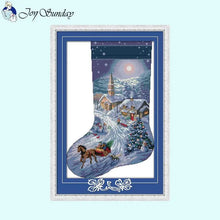 Load image into Gallery viewer, Joy Sunday Christmas Stocking Cross Stitch Kit - AIMDIY