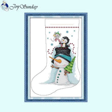 Load image into Gallery viewer, Joy Sunday Christmas Stocking Cross Stitch Kit - AIMDIY