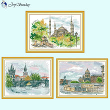 Load image into Gallery viewer, City Scenery Counted Printed Cross Stitch Kit - AIMDIY
