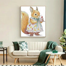Load image into Gallery viewer, Squirrel & Cake Pattern 14CT 11CT Embroidery Kit - AIMDIY