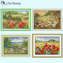 Load image into Gallery viewer, Joy Sunday Counted Stamped Cross Stitch Kit Landscape Pattern - AIMDIY
