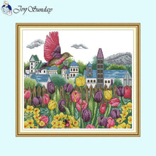 Load image into Gallery viewer, Joy Sunday Counted Stamped Cross Stitch Kit Landscape Pattern - AIMDIY