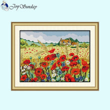 Load image into Gallery viewer, Joy Sunday Counted Stamped Cross Stitch Kit Landscape Pattern - AIMDIY