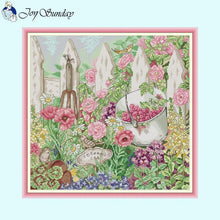 Load image into Gallery viewer, Joy Sunday Floral Cross Stitch Kit Garden Scenery - AIMDIY