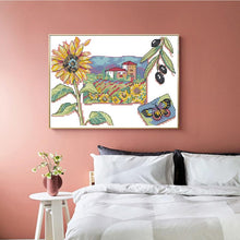 Load image into Gallery viewer, Floral Pattern Sunflower Cross Stitch Kit - AIMDIY