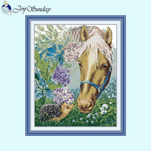 Load image into Gallery viewer, Joy Sunday Horse and Hedgehog Animal Pattern - AIMDIY