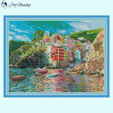 Load image into Gallery viewer, Seaside Town Scenic Pattern - AIMDIY