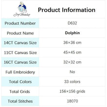 Load image into Gallery viewer, Dolphin Pattern Joy Sunday Stamped Cross Stitch Kit - AIMDIY