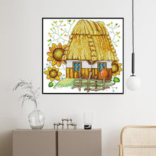 Load image into Gallery viewer, Joy Sunday Sunflower Cabin Pattern Cross Stitch Kit - AIMDIY