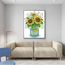 Load image into Gallery viewer, Joy Sunday Sunflower Vase Motif Cross Stitch Kit - AIMDIY