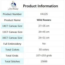 Load image into Gallery viewer, Joy Sunday Wildflower Cross Stitch Kit DIY - Floral Patterns - AIMDIY