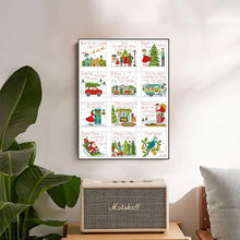 Load image into Gallery viewer, Joyful Christmas Holidays Cartoon Cross Stitch Kit - DIY Festive Pattern for Holiday Decor