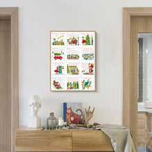 Load image into Gallery viewer, Joyful Christmas Holidays Cartoon Cross Stitch Kit - DIY Festive Pattern for Holiday Decor