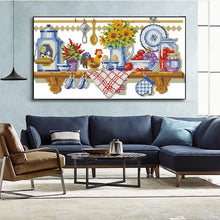 Load image into Gallery viewer, Kitchen Corner Still Life Cross Stitch Kit - AIMDIY