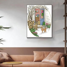 Load image into Gallery viewer, Kitten at the door Animal Cross Stitch Kit DIY Gifts - AIMDIY