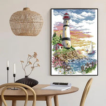 Load image into Gallery viewer, Joy Sunday Lighthouse Scenery Pattern Cross Stitch - AIMDIY