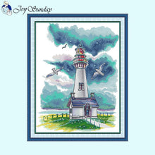 Load image into Gallery viewer, Lighthouse and Seagulls Pattern Cross Stitch Kit - AIMDIY