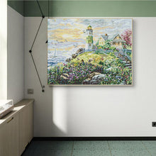 Load image into Gallery viewer, Lighthouse by the Sea Joy Sunday Scenery Needlework Kit - AIMDIY