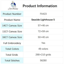 Load image into Gallery viewer, Lighthouse by the Sea Joy Sunday Scenery Needlework Kit - AIMDIY