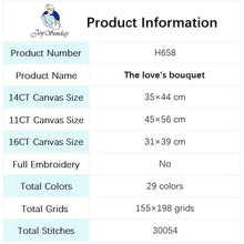 Load image into Gallery viewer, Cross Stitch Designs Flowers Love Bouquet - AIMDIY