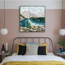 Load image into Gallery viewer, Mountain Cross Stitch Hut Landscape Pattern - AIMDIY