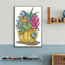 Load image into Gallery viewer, Ocean Flower Floral Pattern Stamped Cross Stitch Kits - AIMDIY