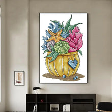 Load image into Gallery viewer, Ocean Flower Floral Pattern Stamped Cross Stitch Kits - AIMDIY