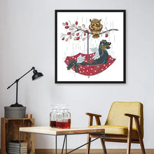 Load image into Gallery viewer, Owl and Angel Dog DIY Animal Pattern Joy Sunday Cross Stitch - AIMDIY