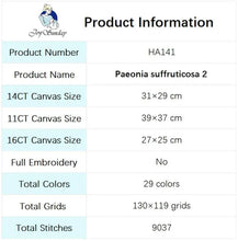 Load image into Gallery viewer, Floral Paeonia suffruticosa Joy Sunday Cross Stitch - AIMDIY