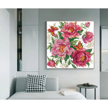 Load image into Gallery viewer, Peony Flower Floral Patterns Stitch Butterfly - AIMDIY