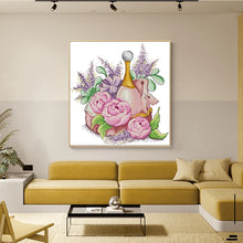 Load image into Gallery viewer, Peony Perfume Cross Stitch Kit - Floral Embroidery Set for Adults