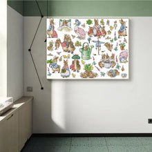 Load image into Gallery viewer, Peter Rabbit Garden Cartoon Animal Cross Stitch Kit - DIY Embroidery Kit for Adults & Kids