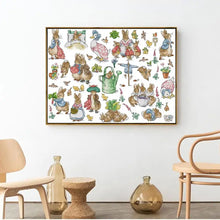 Load image into Gallery viewer, Peter Rabbit Garden Cartoon Animal Cross Stitch Kit - DIY Embroidery Kit for Adults & Kids