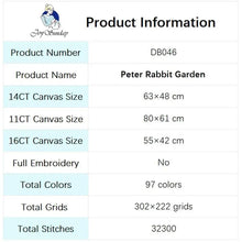 Load image into Gallery viewer, Peter Rabbit Garden Cartoon Animal Cross Stitch Kit - DIY Embroidery Kit for Adults & Kids