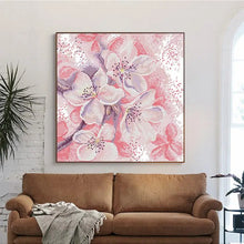 Load image into Gallery viewer, DIY Cross Stitch Kit - Pink Peach Blossom Floral Pattern Handmade Needlework for Beginners