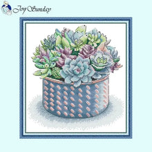 Load image into Gallery viewer, Potted Plant DIY Cross Stitch Kit for Kids – Handmade Craft Kit for Beginners