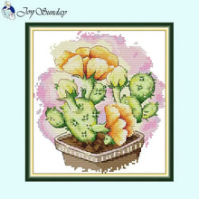 Load image into Gallery viewer, Potted Plant DIY Cross Stitch Kit for Kids – Handmade Craft Kit for Beginners