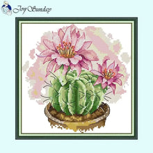 Load image into Gallery viewer, Potted Plant DIY Cross Stitch Kit for Kids – Handmade Craft Kit for Beginners