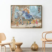 Load image into Gallery viewer, Princess Outing Cartoon Character Pattern X Stitch Kits - AIMDIY